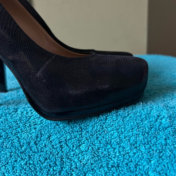 Sasha Fabiani Made in Italy Navy Blue Platform Heels - Picture 8 of 12
